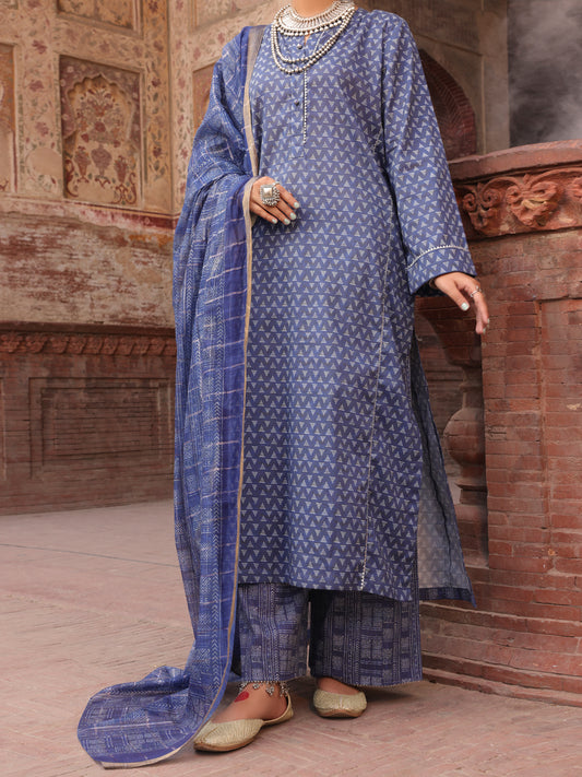 Blue Cambric Stitched 3Pc - AWP-3PS-499