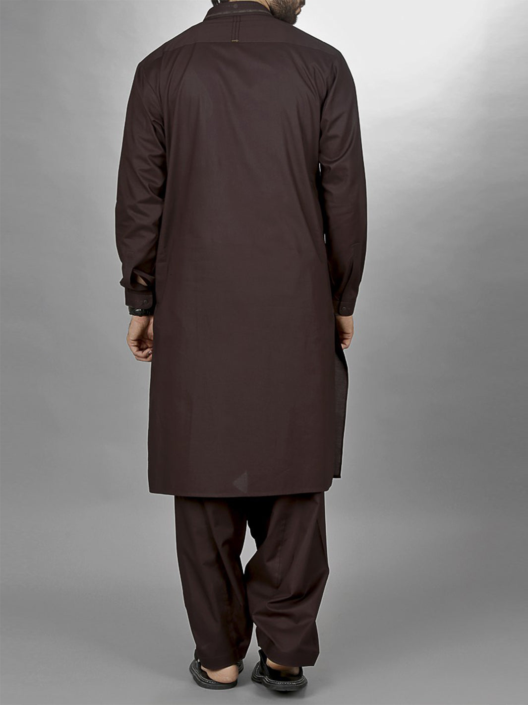 Chocolate Brown Kameez Shalwar - AL-KS-2131