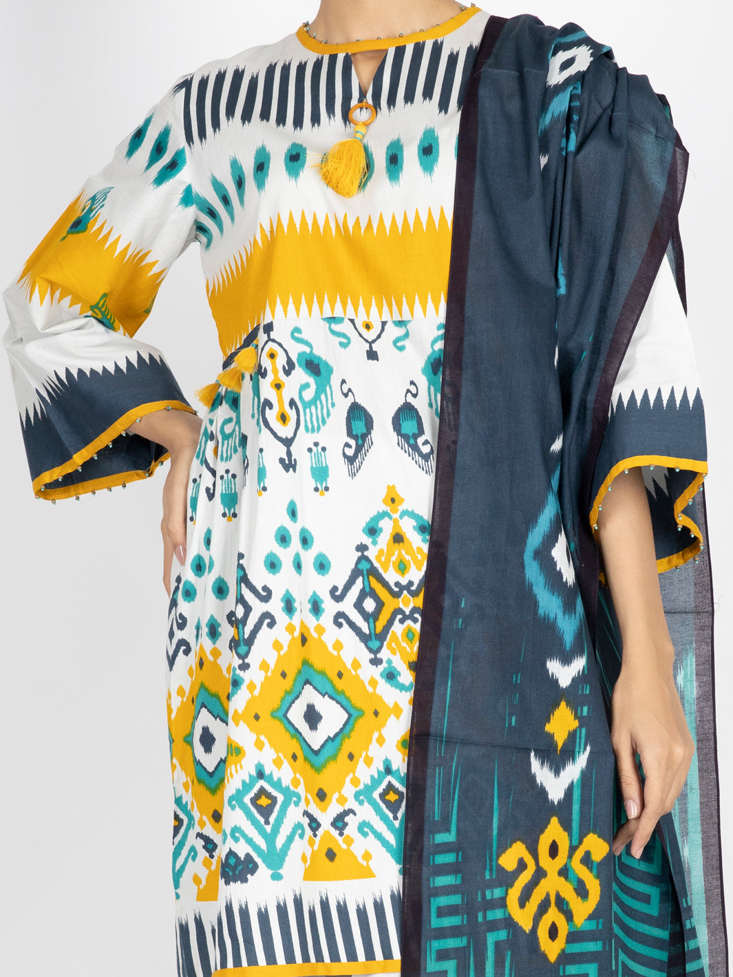 Multicolor Cambric Unstitched 3Pc - AWP-3PS-506