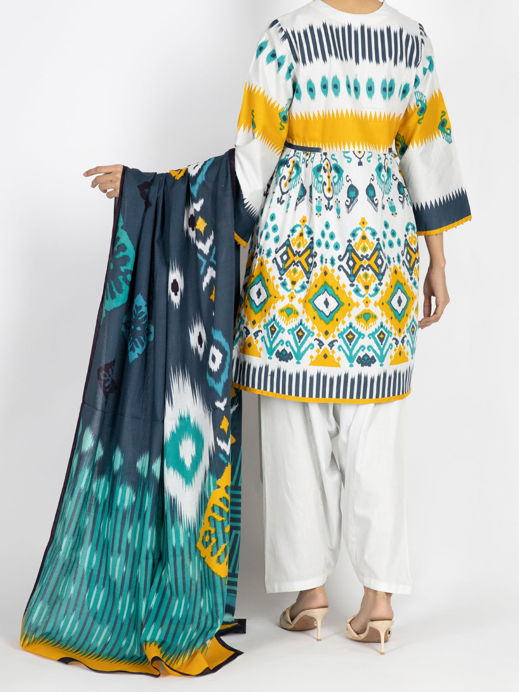 Multicolor Cambric Unstitched 3Pc - AWP-3PS-506