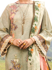 Sage Green Cambric Unstitched 3Pc - AWP-3PS-522