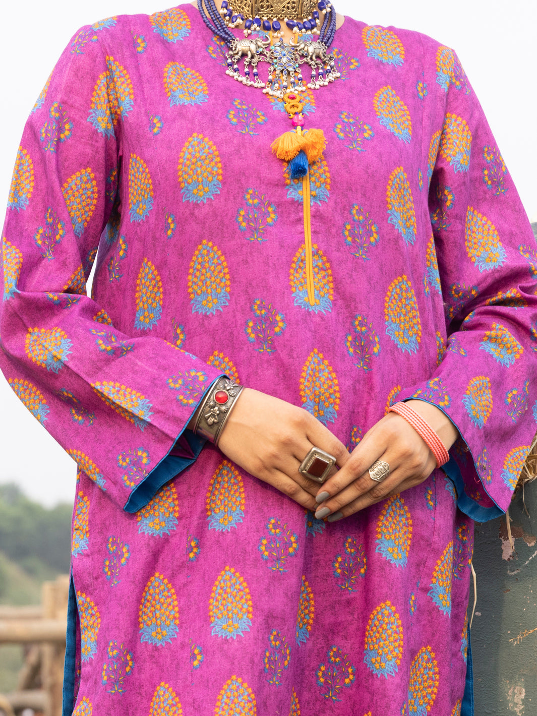Aubergine Cambric Unstitched 2Pc - AWP-2PS-523