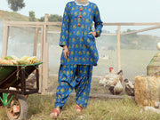 Navy Blue Cambric Unstitched 2 Piece - AWP-2PS-526