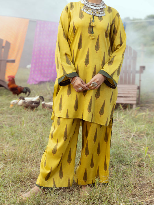 Lime Cambric 2Pc Stitched - AWP-2PS-LKS-530