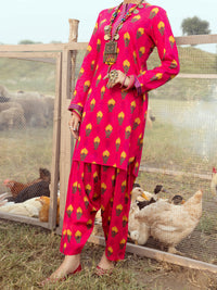 Fuchsia Cambric 2Pc Stitched - AWP-2PS-LKS-532