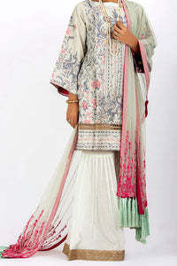 Off White Jacquard 3Pc Stitched - ALP-534