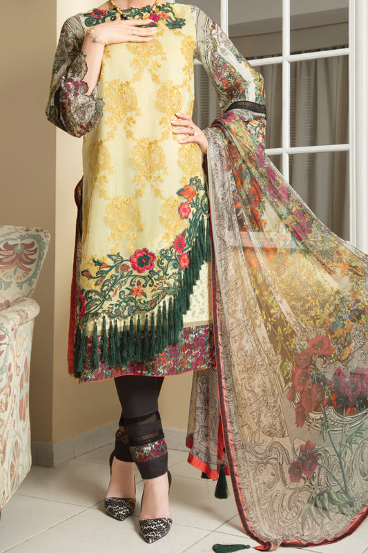 Lime Lawn 3Pc Stitched - ALP-557