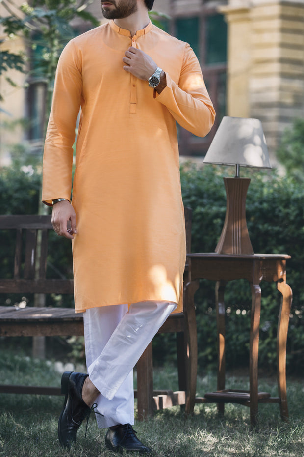 Yellow Cotton Kurta - AL-K-596