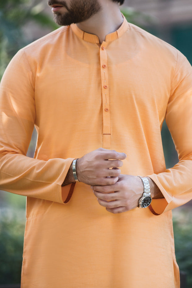 Yellow Cotton Kurta - AL-K-596