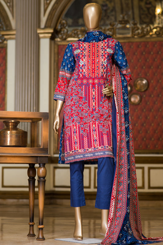 Red Lawn 3 Piece Unstitched - ALP-190A