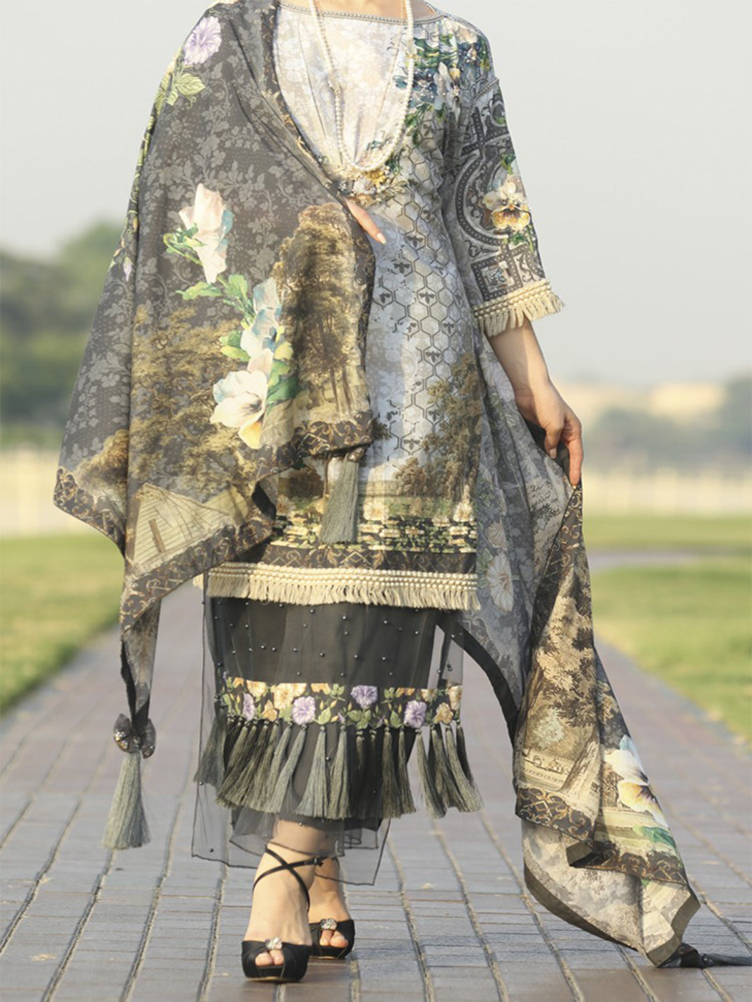 Grey 2Pc Unstitched - ALP-2PS-600