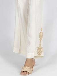 Off White Viscose Trouser - AL-T-610