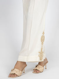 Off White Viscose Trouser - AL-T-610