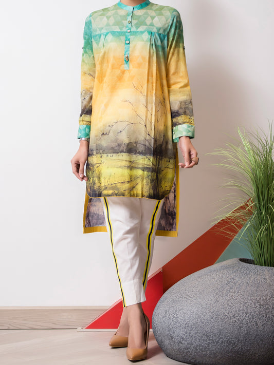 Turquoise Lawn Tunic - ALP-LK-663