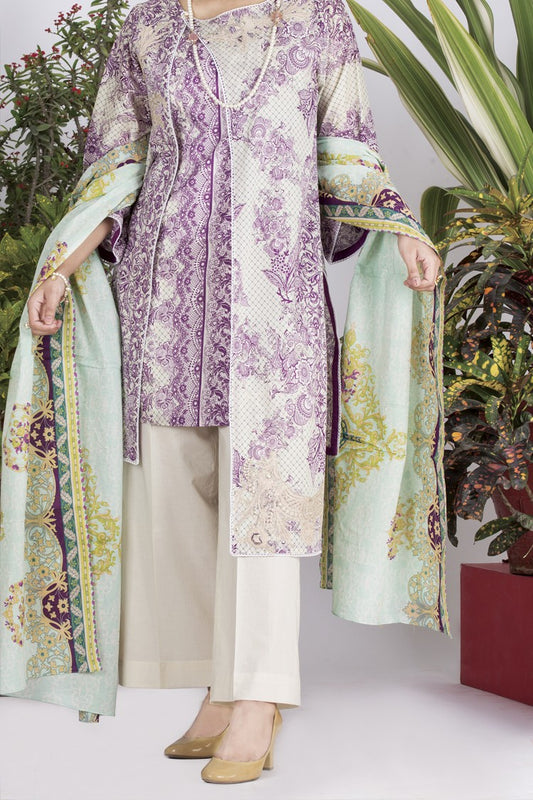 Purple Lawn 3 Piece Stitched - ALP-710