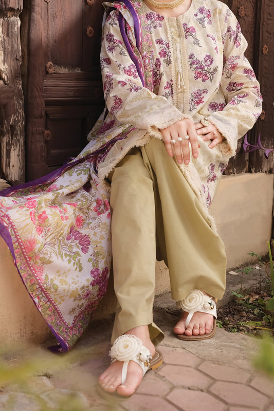 Off White Lawn 3 Piece Unstitched - ALP-725