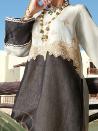 Cream Cotton Net Tunic - AL-LK-731