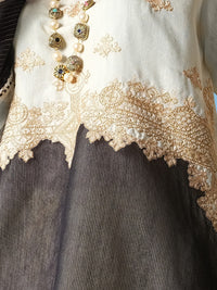Cream Cotton Net Tunic - AL-LK-731