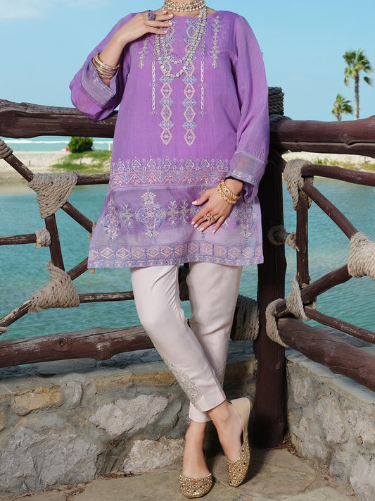 Purple Cotton Tunic - AL-LK-732