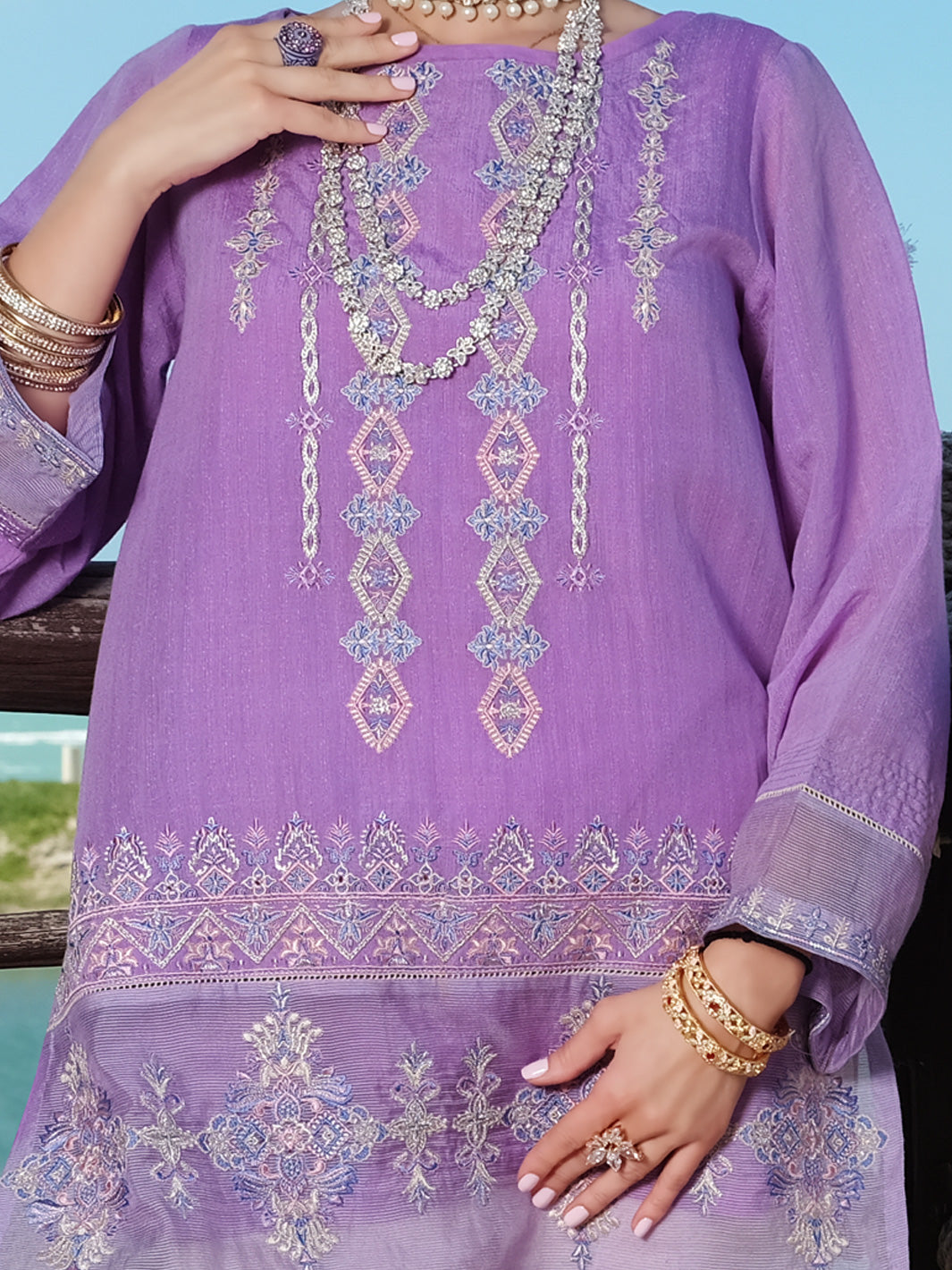 Purple Cotton Tunic - AL-LK-732