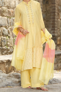 Lime Cotton Net 3Pc Unstitched - ALP-733