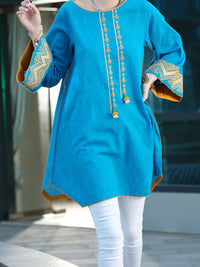 Ferozi Jacquard Tunic - AL-LK-747