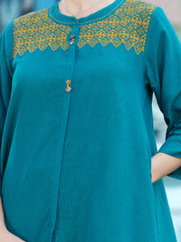 Ferozi Jacquard Tunic - AL-LK-748