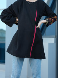 Black Jacquard Tunic - AL-LK-749