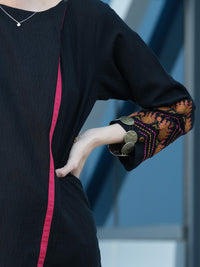 Black Jacquard Tunic - AL-LK-749