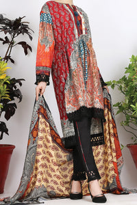 Multicolor Cambric 3 Piece Unstitched - ALP-752