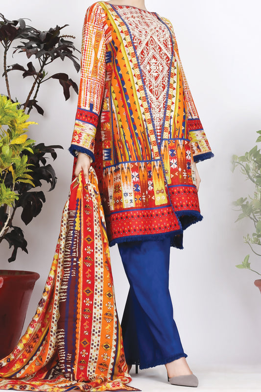 Orange Cambric 3Pc Stitched - ALP-753