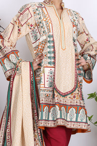 Beige Cambric 3Pc Stitched - ALP-754