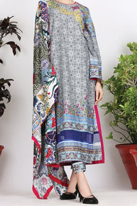Navy Blue Cambric 3Pc Stitched - ALP-757