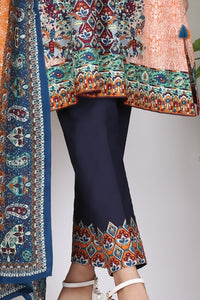 Orange Cambric 3 Piece Stitched - ALP-758