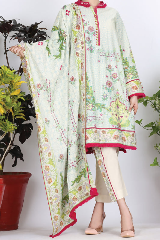 Aqua Cambric 3 Piece Unstitched - ALP-759