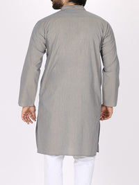 Light Grey Cotton Kurta - AL-K-759