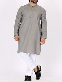 Light Grey Cotton Kurta - AL-K-759