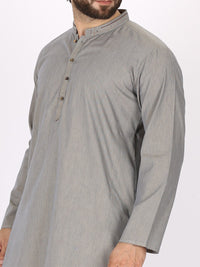 Light Grey Cotton Kurta - AL-K-759