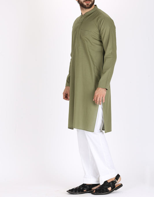 Green Cotton Kurta - AL-K-769