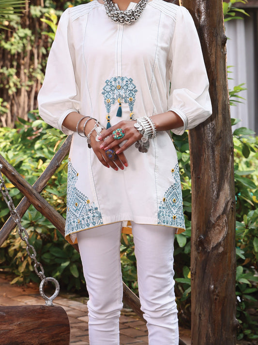 White Lawn Tunic - AL-LK-773