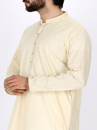 Creamy Yellow Cotton Kurta - AL-K-774