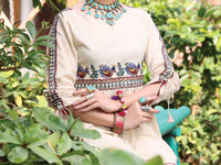 Beige Lawn Tunic - AL-LK-777