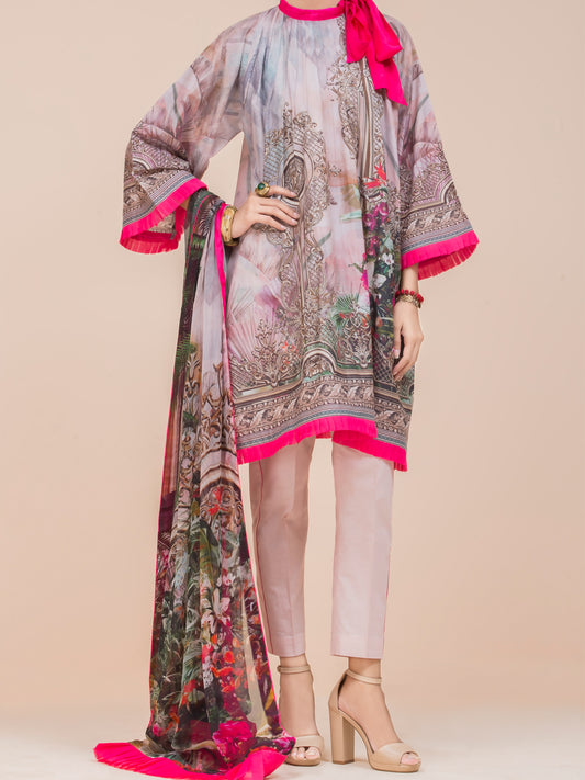 Pink Lawn 3 Piece Stitched - ALP-3PS-789