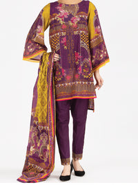 Maroon Lawn 3 Piece Stitched - ALP-3PS-797