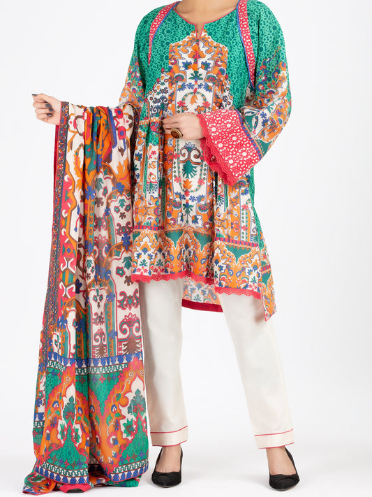 Green Lawn 3 Piece Unstitched - ALP-3PS-798
