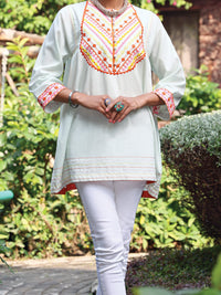 Sky Blue Lawn Tunic - AL-LK-802