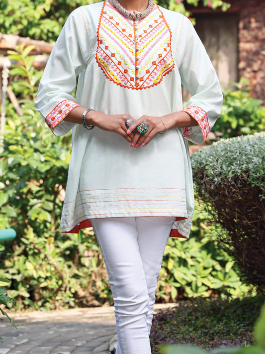 Sky Blue Lawn Tunic - AL-LK-802