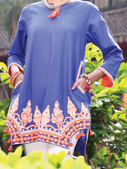 Royal Blue Lawn Tunic - AL-LK-803