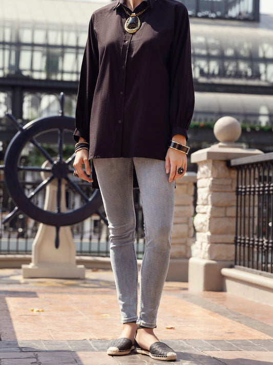 Black Twill Tunic - AL-LK-806