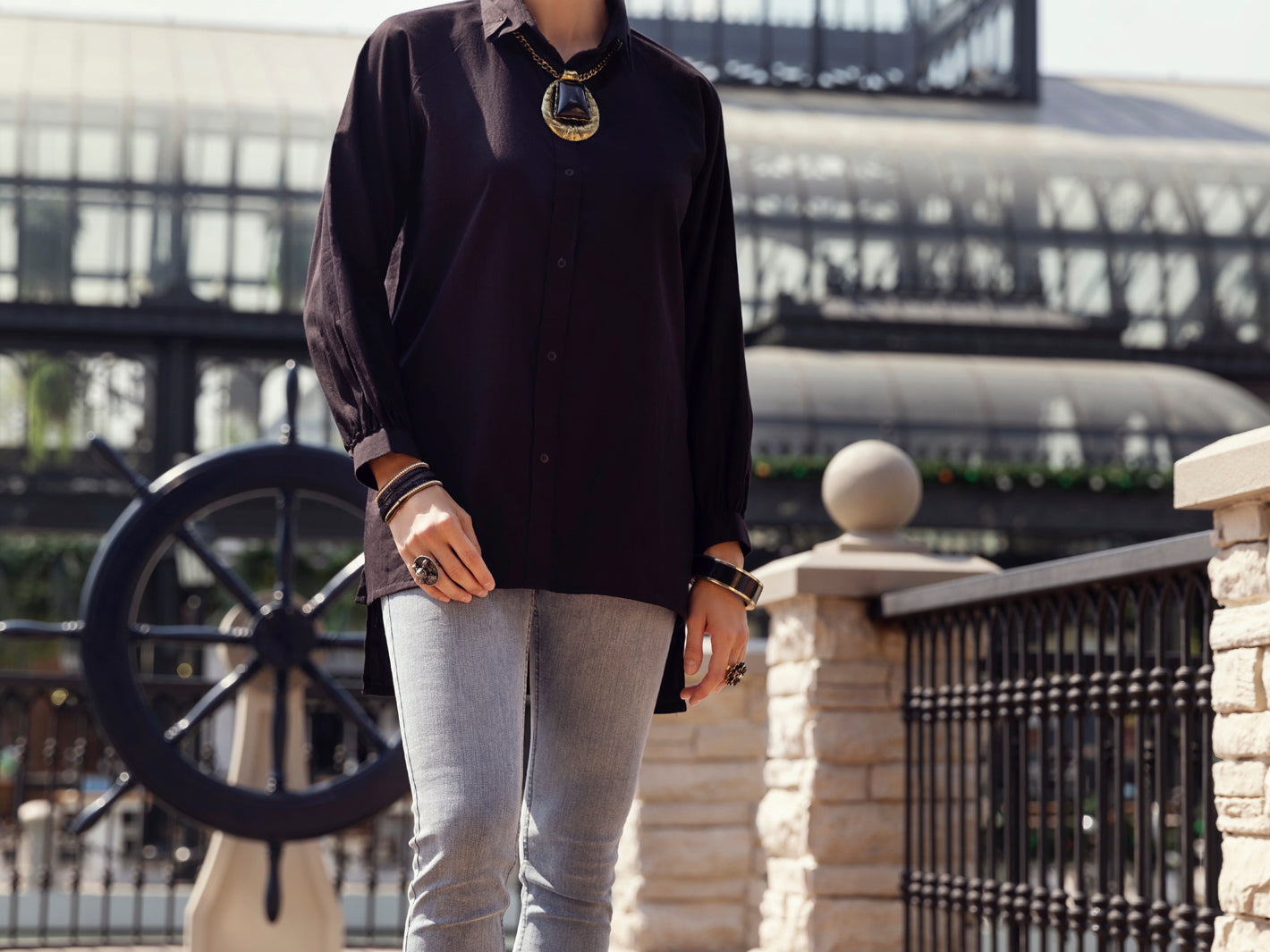 Black Twill Tunic - AL-LK-806